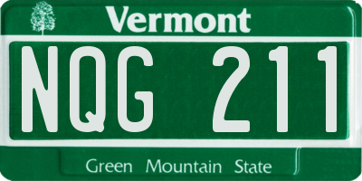 VT license plate NQG211