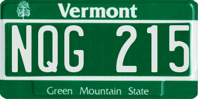VT license plate NQG215