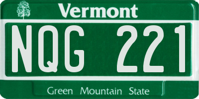 VT license plate NQG221