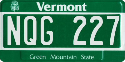 VT license plate NQG227