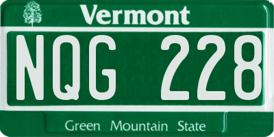 VT license plate NQG228