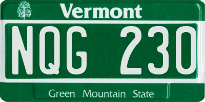 VT license plate NQG230