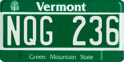 VT license plate NQG236