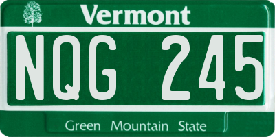 VT license plate NQG245