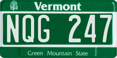 VT license plate NQG247