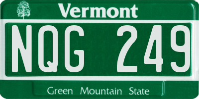 VT license plate NQG249