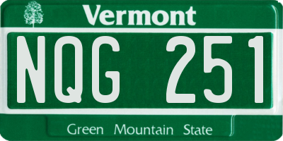 VT license plate NQG251