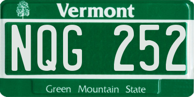 VT license plate NQG252