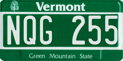 VT license plate NQG255