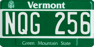 VT license plate NQG256