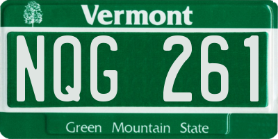 VT license plate NQG261