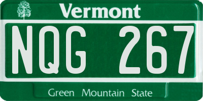 VT license plate NQG267