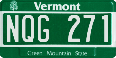 VT license plate NQG271