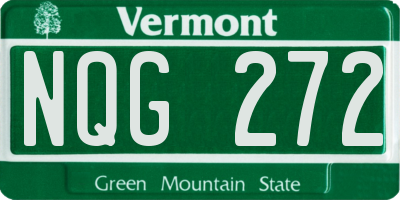 VT license plate NQG272