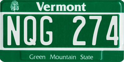 VT license plate NQG274