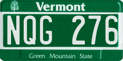 VT license plate NQG276