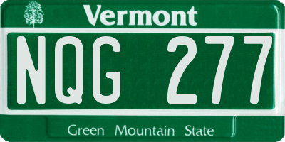 VT license plate NQG277