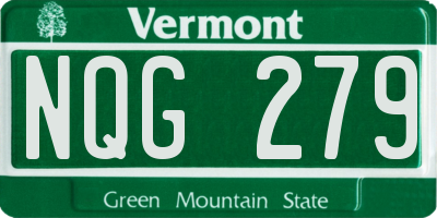 VT license plate NQG279
