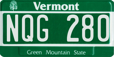 VT license plate NQG280