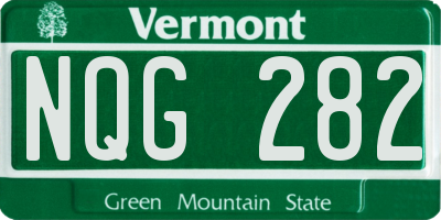 VT license plate NQG282