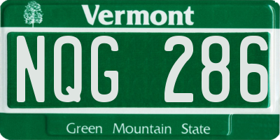 VT license plate NQG286