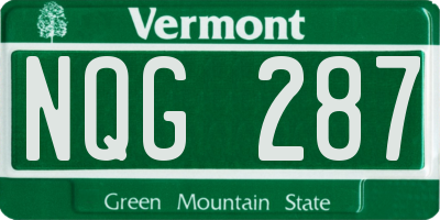 VT license plate NQG287