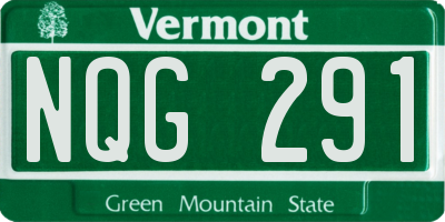 VT license plate NQG291