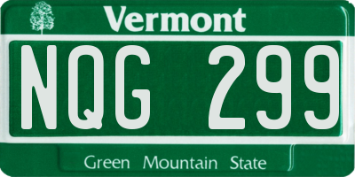 VT license plate NQG299