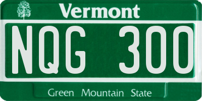VT license plate NQG300