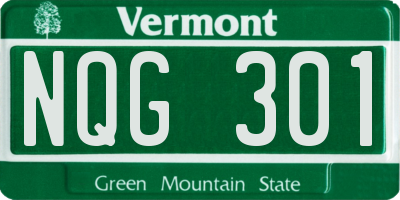 VT license plate NQG301