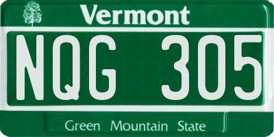VT license plate NQG305