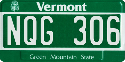 VT license plate NQG306