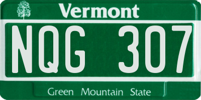 VT license plate NQG307
