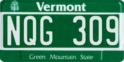 VT license plate NQG309