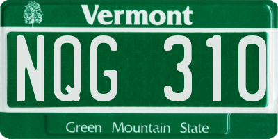 VT license plate NQG310
