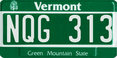 VT license plate NQG313
