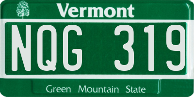 VT license plate NQG319