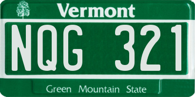 VT license plate NQG321
