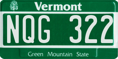 VT license plate NQG322