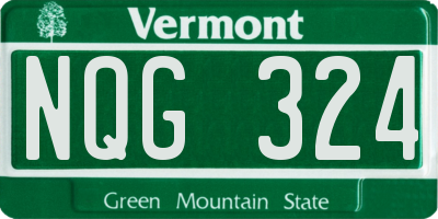VT license plate NQG324