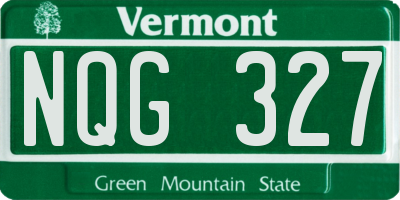VT license plate NQG327