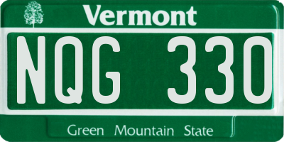 VT license plate NQG330