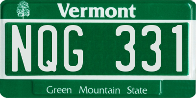 VT license plate NQG331