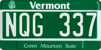 VT license plate NQG337