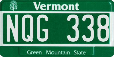 VT license plate NQG338