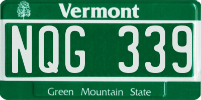 VT license plate NQG339