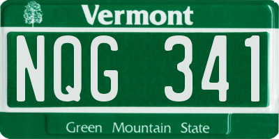 VT license plate NQG341