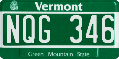 VT license plate NQG346