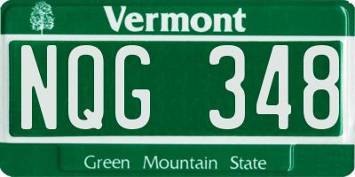 VT license plate NQG348