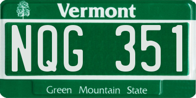VT license plate NQG351